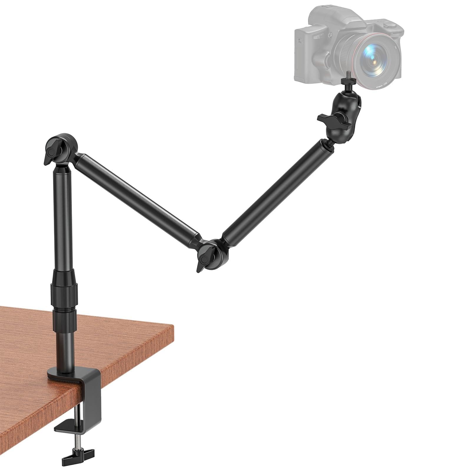 Rodison Webcam Ständer Halterung, 78,4 cm Schreibtisch Kamera Halterung mit 1/4'' Schrauben für DSLR Kameras, Ringlicht, Projekto, Logitech Webcam, Handcam, Gopro Hero 8 7 6 5