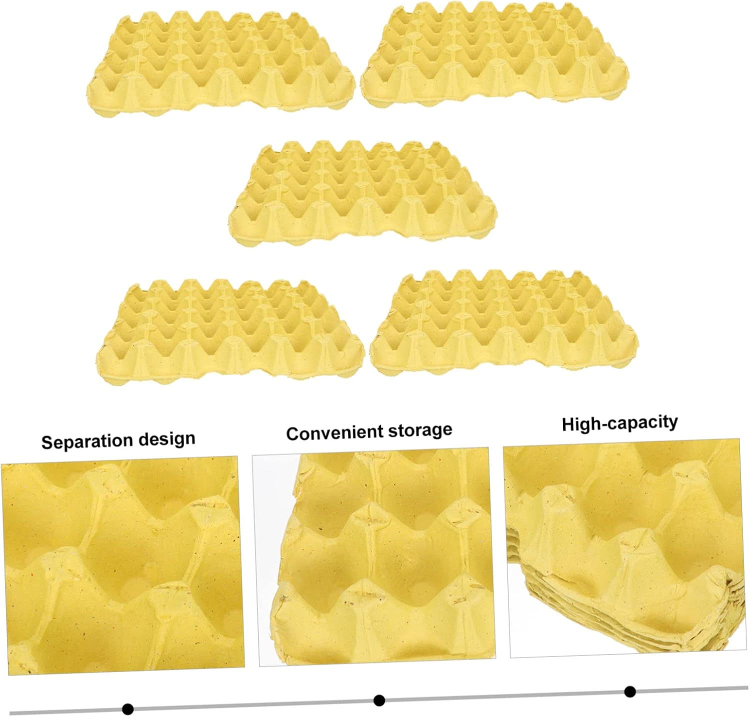 5pcs Paper Pulp Egg Trays Convenient Household Egg Holders with Compartments for Safe Storage Refrigeration for Kitchens and Restaurants