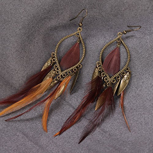 Fxmimior 2555 Fashion Women Vintage Bohe Feather Earrings thumb #2