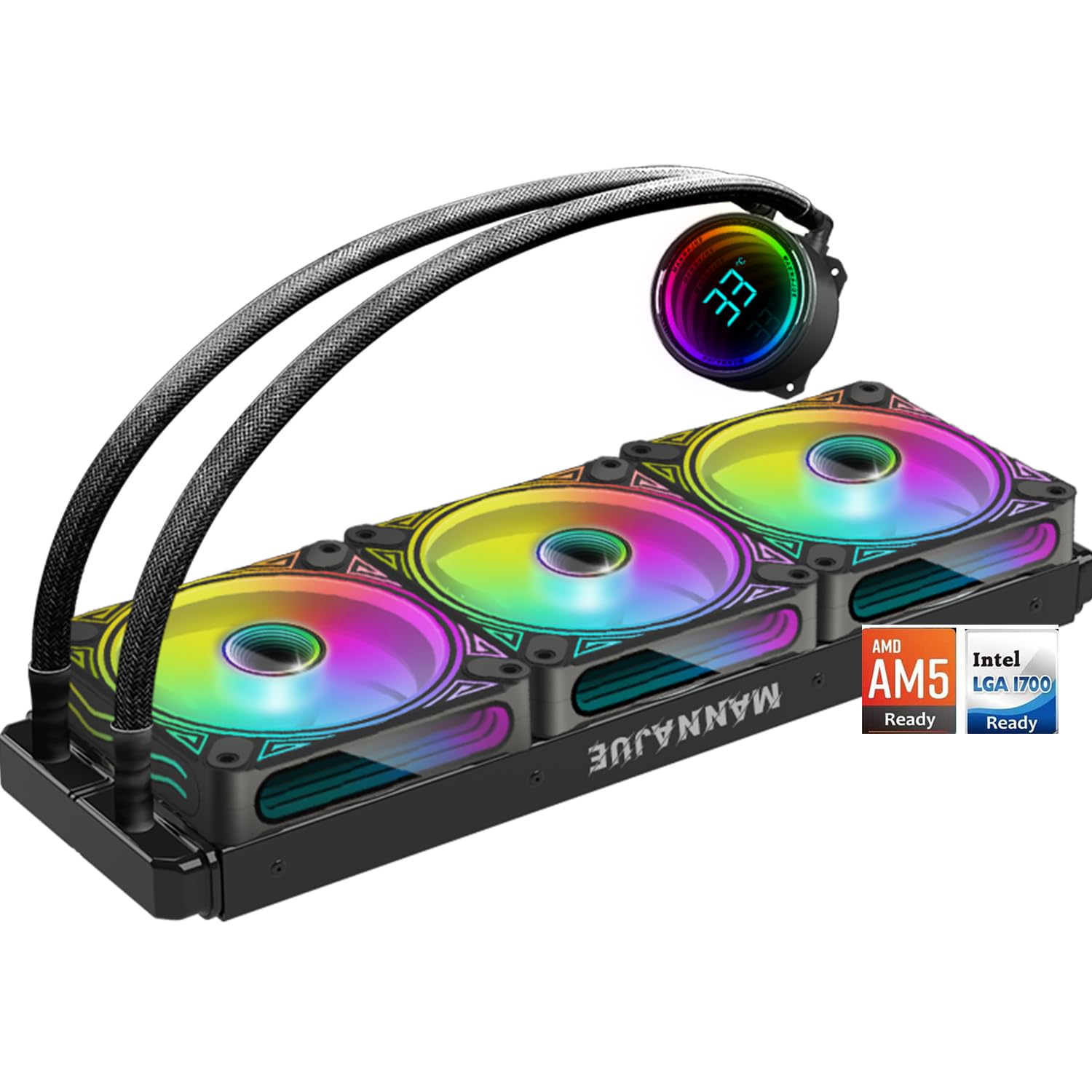 360 ARGB CPU Water Cooler with Temperature Display 360mm