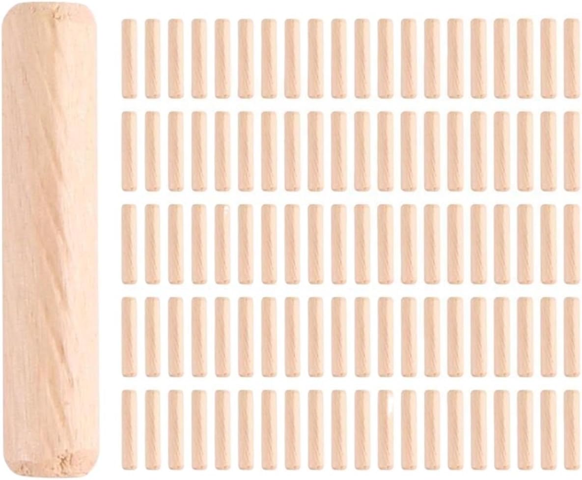 Joint Connector Pegs, 500Pcs Wood Kiln Dried Fluted and Beveled Woodworking Dowels Hardwood Crafts Dowel Pegs for Furniture DIY