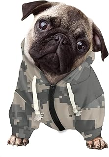 Howilath Dog Hoodie Sweatshirt, Gray Mosaic Design Pet Clothing Sweatshirt with Hat for Small Medium Large Dogs Cats Shirt