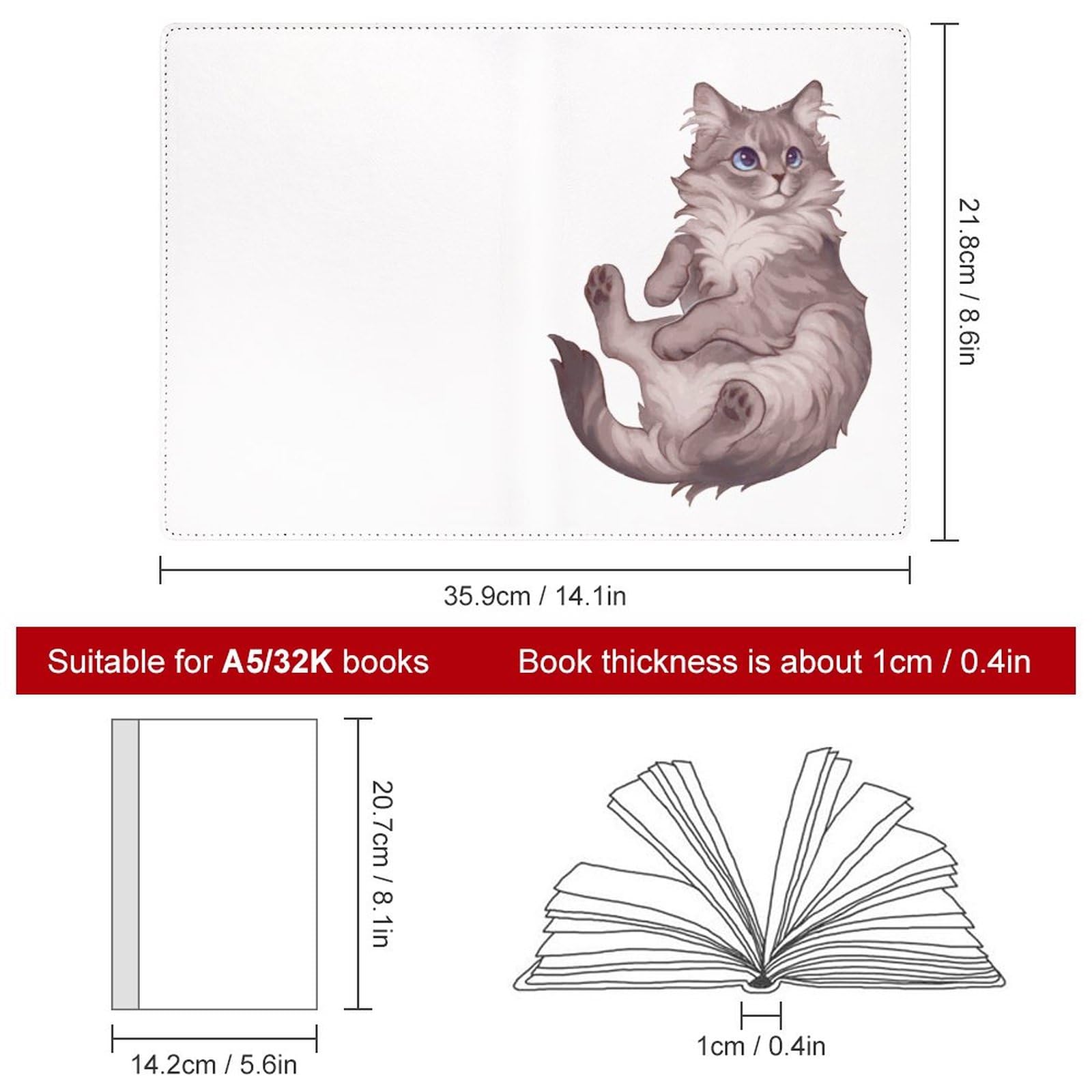 Amazon.co.jp: ブックカバー ねこ 猫柄 文庫 A5 PU レザー 文庫本