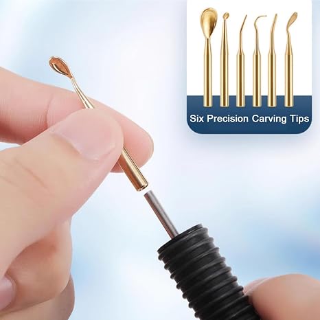 Dental Electric Wax Carver with Dual-Pen & 6 Wax Tips Multi-Purpose Wax Carving Instrument for Waxing, Jewelry Wax Work,Dental Lab Equipment