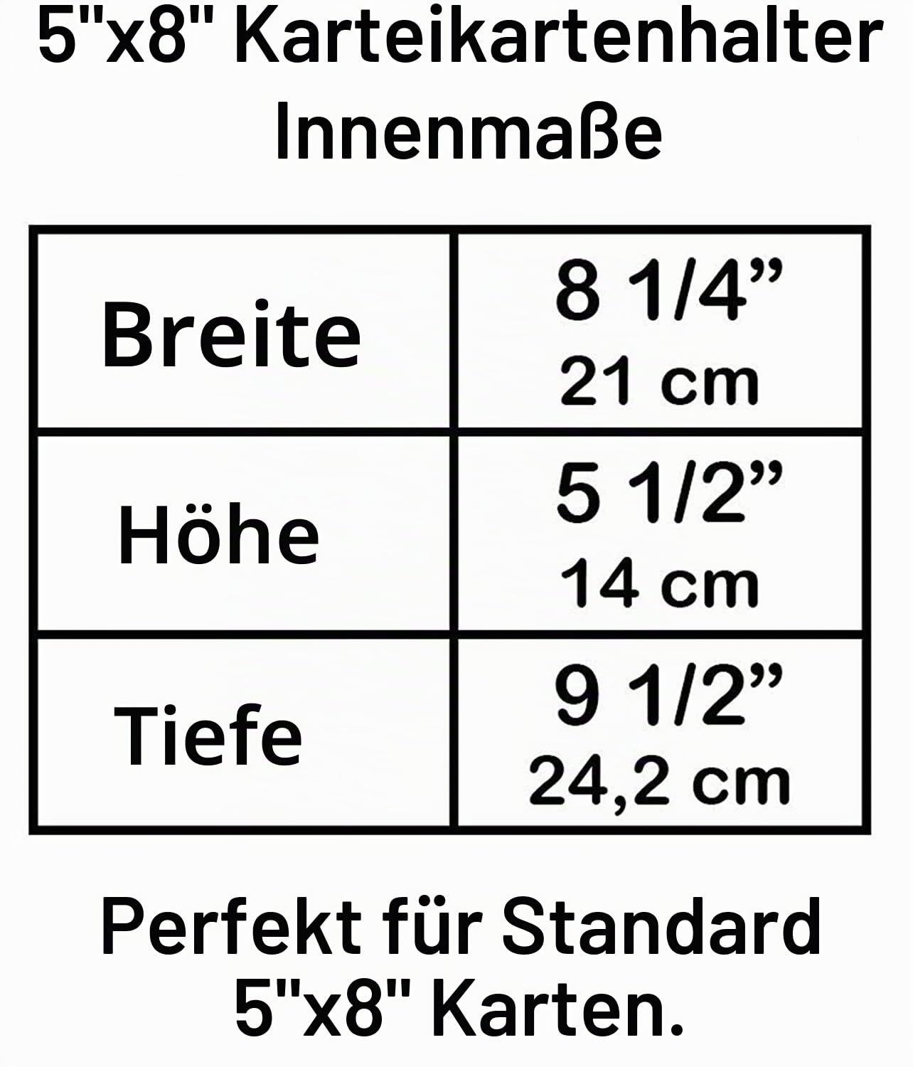 Acrimet 5" x 8" Karteikartenhalter Organizer mit Metallbasis, Robust (Inklusive AZ-Indexkarten und einem Kunststoff-Trenner) (Schwarze mit klarer Kunststoffdeckelabdeckung)
