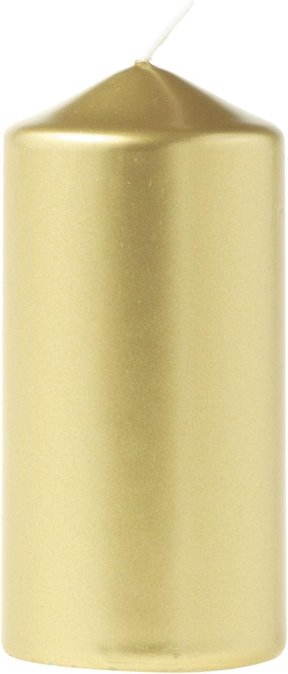 Eika Pillar Candle Gold, 6 x 11 cm, Paraffin Wax, 6x6x11 cm
