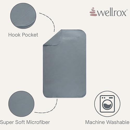 Miniatura 2 de Wellrox Toalla de mano de yoga de microfibra, súper suave, de secado rápido, antideslizante para pilates, gimnasio y entrenamientos (26.5 x 16