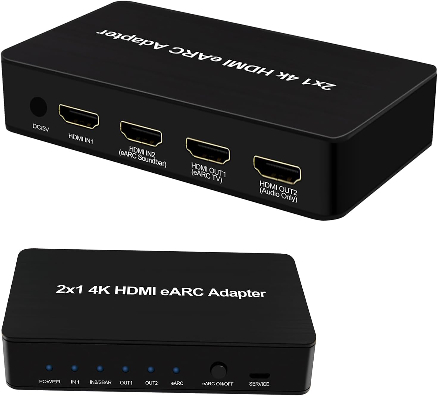 4x2 HDMI 2.0 eARC Audio Extractor & Switch, 4k HDMI eARC Adapter Supports IR Remote, eARC/ARC Switch, Soundbar, HDCP 2.2, LPCM 7.1, EDID, HDR10 and Dolby(401)