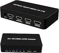 Vista 1 de Interruptor HDMI con extractor de audio eARC, interruptor HDMI 4K60Hz 4 en 1 con salida de audio, compatible con control remoto IR, 18Gbps
