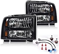 Vista 18 de Faros compatibles con Dodge Ram 1500 2500 3500 1994-2002. Faros para conductor y pasajero con lente transparente y carcasa cromada. Reflector