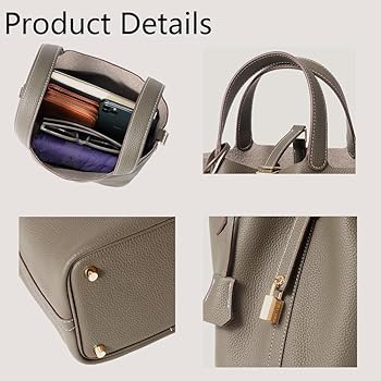 Amazon.com: Generic Genuine Leather Lock Design Bucket Bag