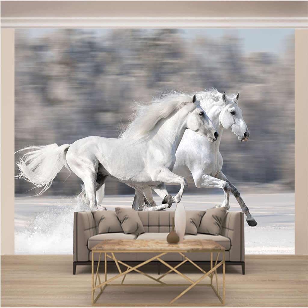 Papier peint intissé cheval 3D XXL 350x256 cm pour décoration de salon et chambre