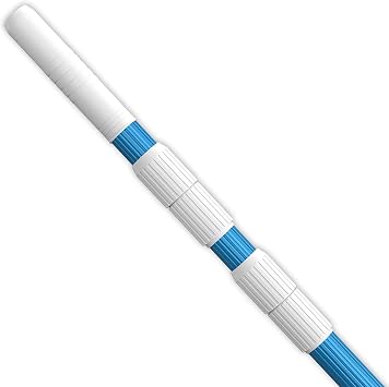 450 cm Swimming Pool Pole Telescopic Aluminum Rod for Skimmer Nets Vacuum Heads with Hoses Rakes Brushes | Adjustable Length | 1.3 mm Commercial Thick Pole | Ribbed Finish Blue