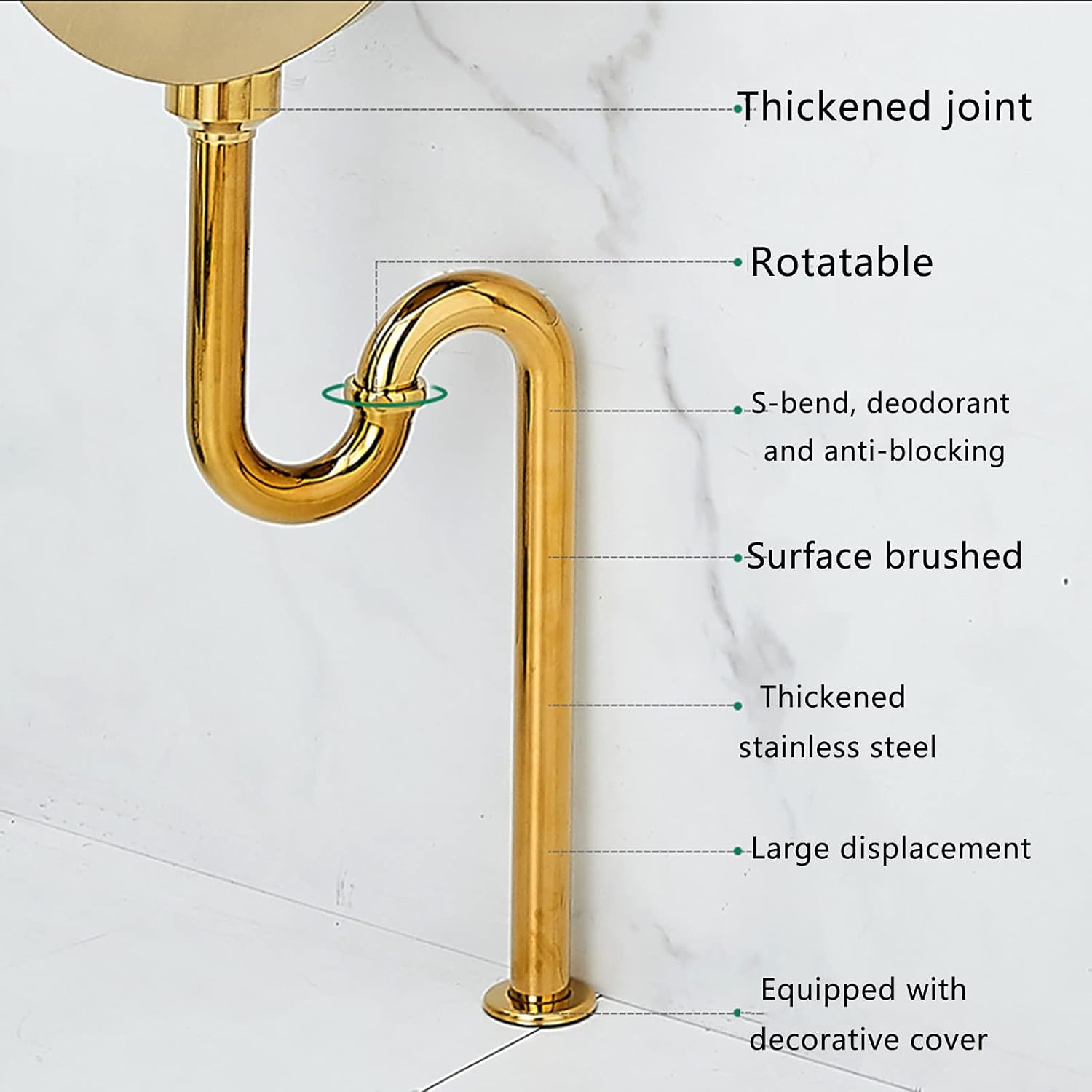 Commercial Washout High Efficiency Urinal, Wall Mounted Smart Sensor Urinals, Household Stainless Steel Men's Urinalsgold Color, Suitable for Use in Homes Hotel(B)