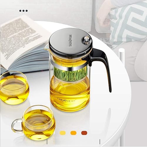 Miniatura 7 de Kamjove Tetera de cristal con filtro desmontable 16.9 fl oz, tetera resistente al calor de borosilicato de 16.9OZ