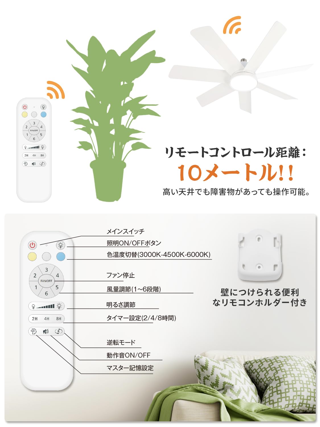 Amazon.co.jp: シーリングファンライト【7羽根大風量・正逆回転・DC