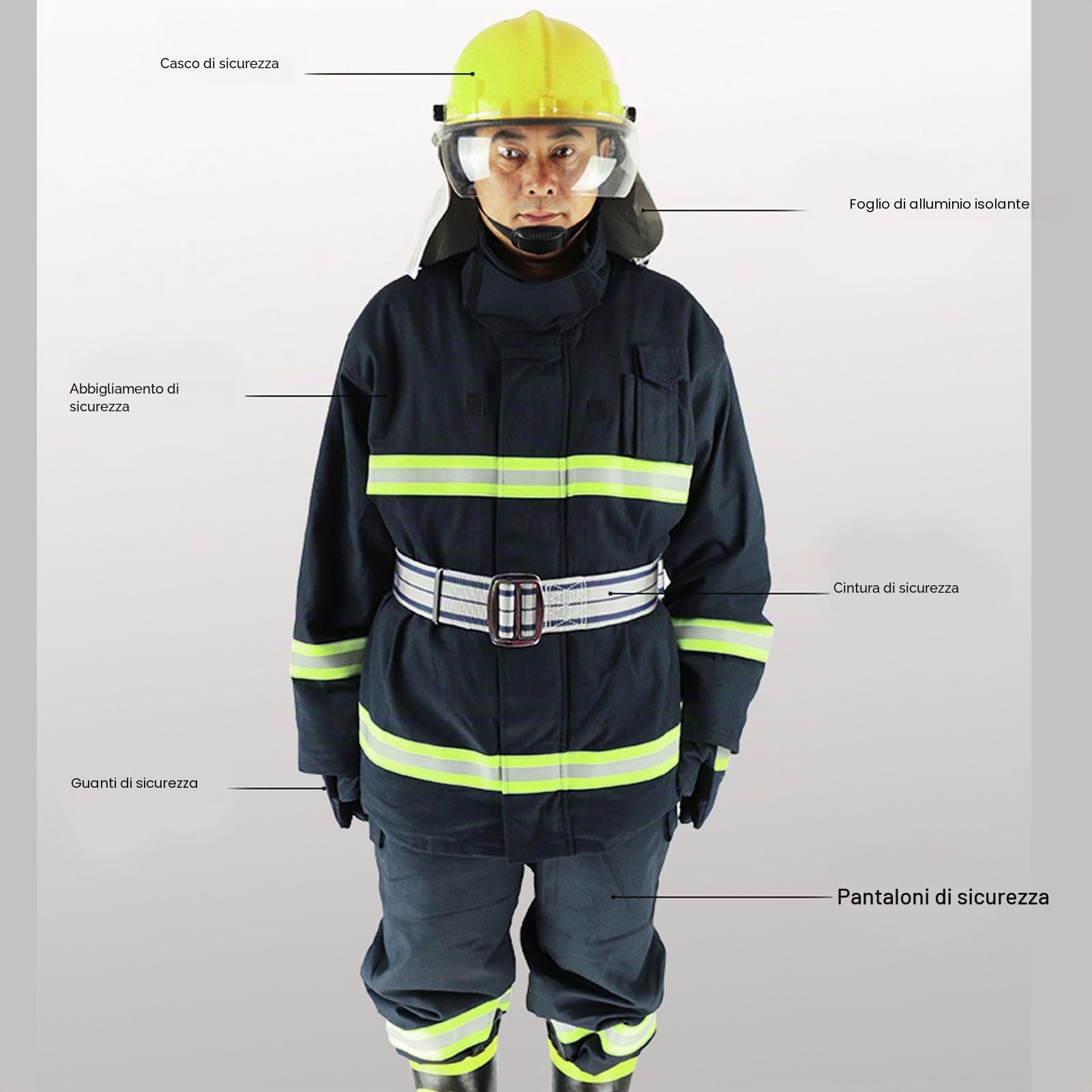 Eujgoov Tuta di Sicurezza Ignifuga Tuta di Sicurezza Tuta in Nylon di Cotone Ignifugo con Rubinetti Riflettenti
