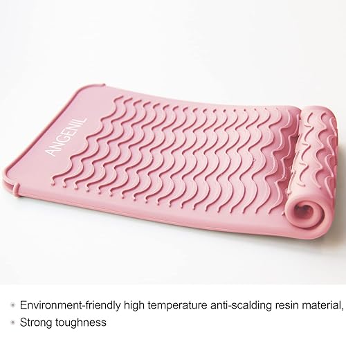 Miniatura 7 de ANGENIL Bolsa de silicona resistente al calor, para viajes, rizador de doble voltaje, alisador de pelo, rizadores inalámbricos automáticos, plancha