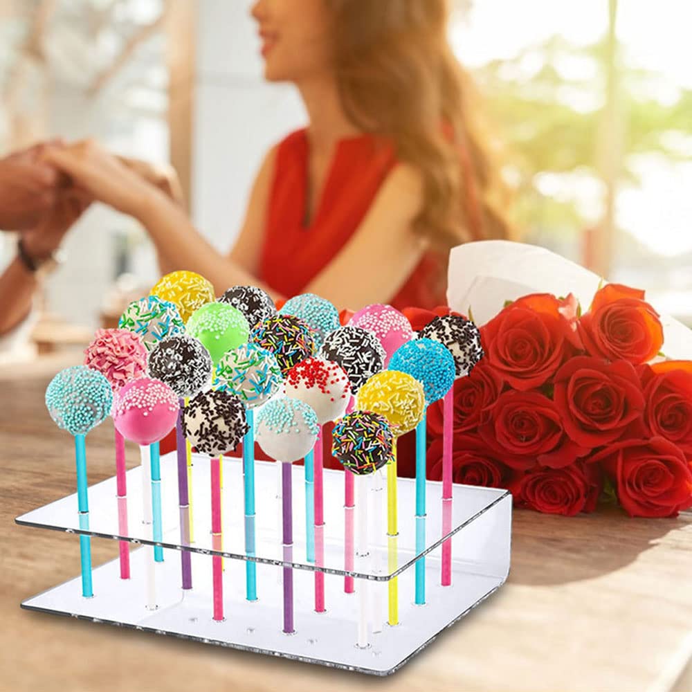 4 stuks cakepopstandaard, 20 gaten lollyhouder, transparant