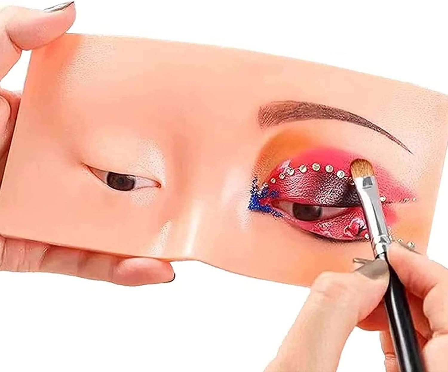 Makeup Practice Face Board, 5D Realistic Eye makeup dummy for makeup practice , Practice Skin Board,for Makeup Practice Mask Skin Face Eye Makeup Practice for Beginner Makeup Artist The Perfect Makeup 1 - Pcs