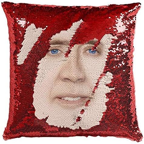 Tiaronics Magic Reversible Sequins Mermaid Pillow Cases Throw Pillow Covers Decorative Pillowcase 4040cm(1616") (1Nicholas/Red)