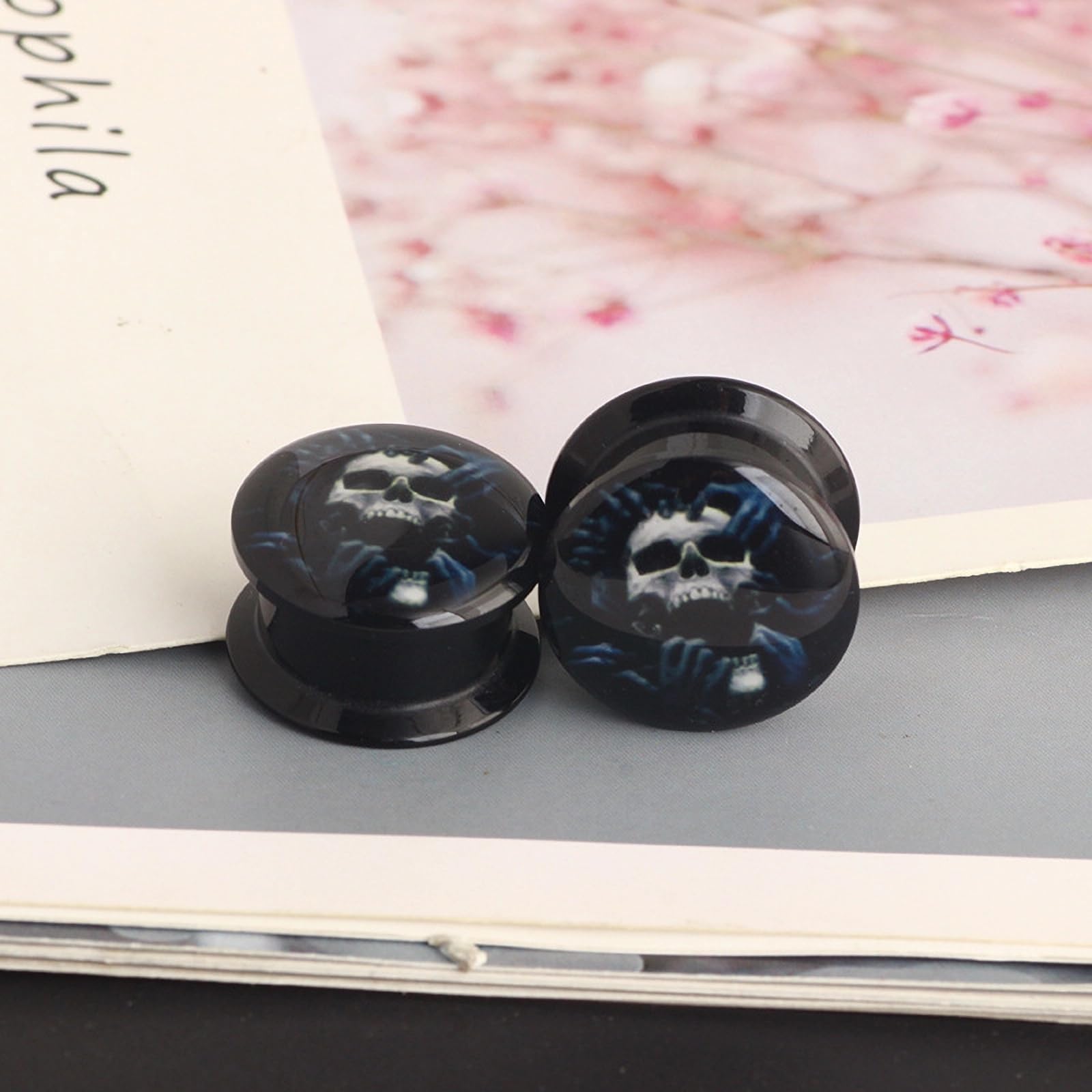 Lot de 2 écarteurs d'oreille en acrylique hypoallergénique 6 g (4 mm)