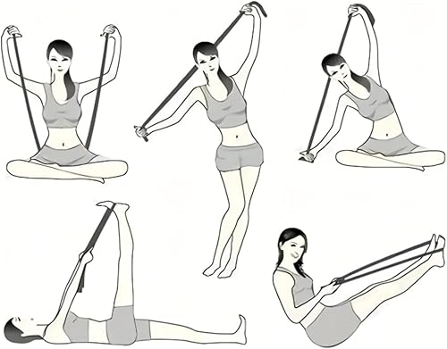 Miniatura 6 de Bandas de resistencia de fitness con asas, banda de resistencia para ejercicios de estiramiento y yoga, ejercicio de tirador de moda, bandas