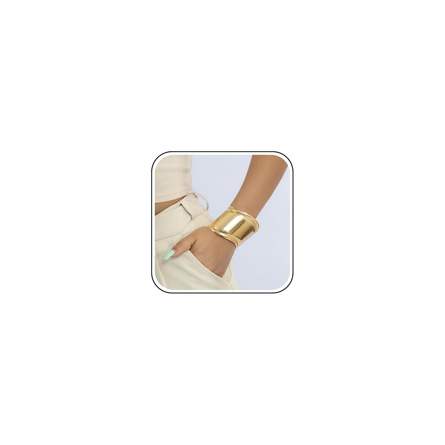 Long tiantian 2PCS Gold Bangles for Women Bangle Bracelets Chunky Bangles Bracelets Non Tarnish Gold Silver Bracelet for