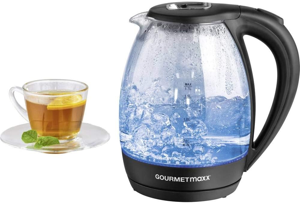 GOURMETmaxx 07971 kettle schnurlos black, glass