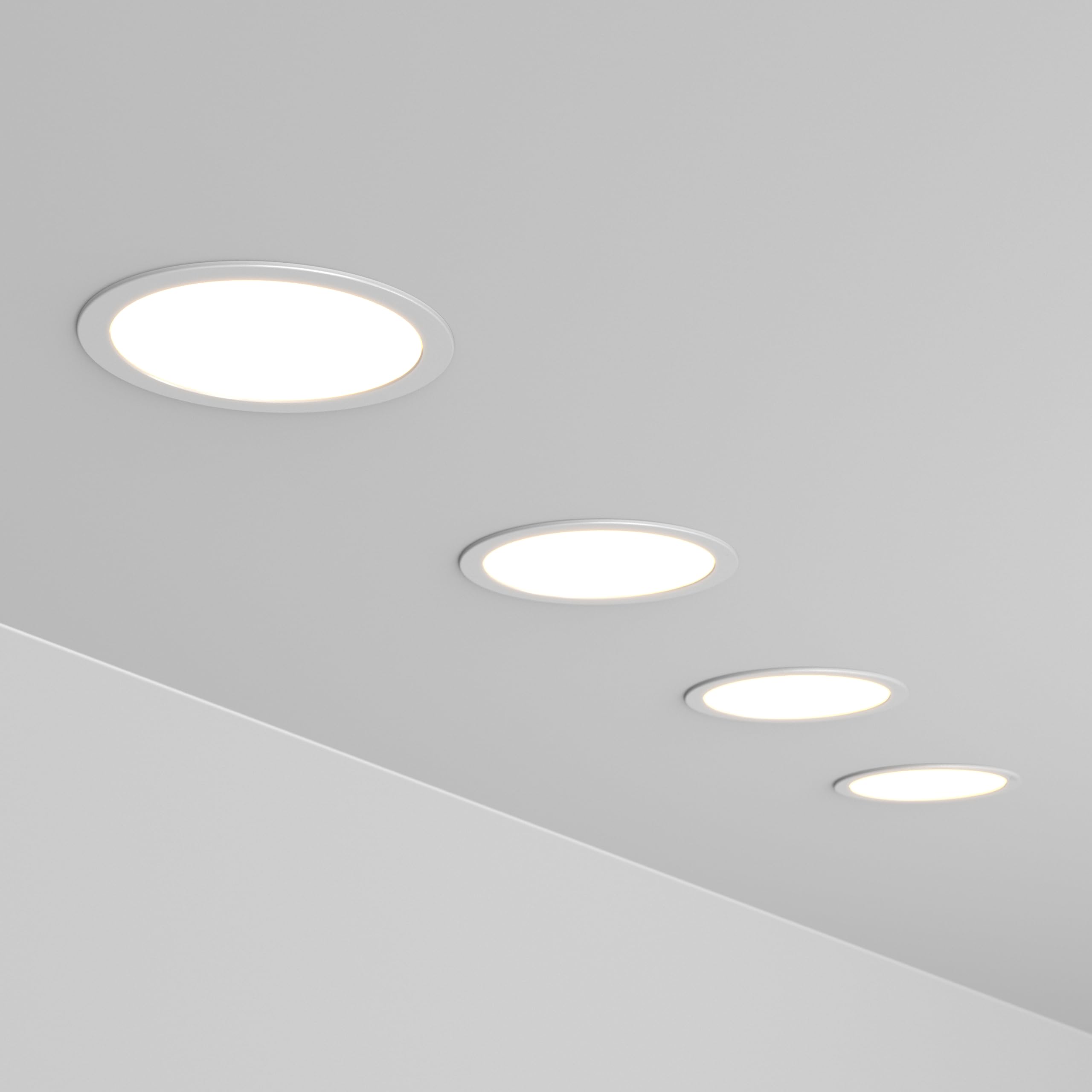 TRAXON LUXPOINT Placa downlight LED - Filbert Circular 20.5W Luz Blanca 6500K 1900Lm PS techo Empotrable Driver integrado, Corte Techo Ø195-200mm IP20 interior (Luz fría 6500K 20.5W)
