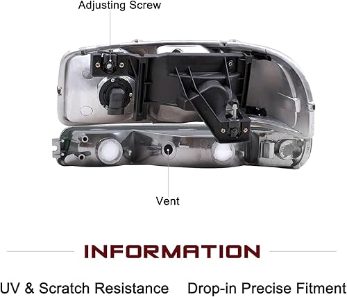 Miniatura 3 de JSBOYAT 4 unidades para GMC Sierra 1500 2500 3500 99-06 reemplazo de montaje de faros delanteros con bombillas 00-06 GMC YukonYukon XL con luz de