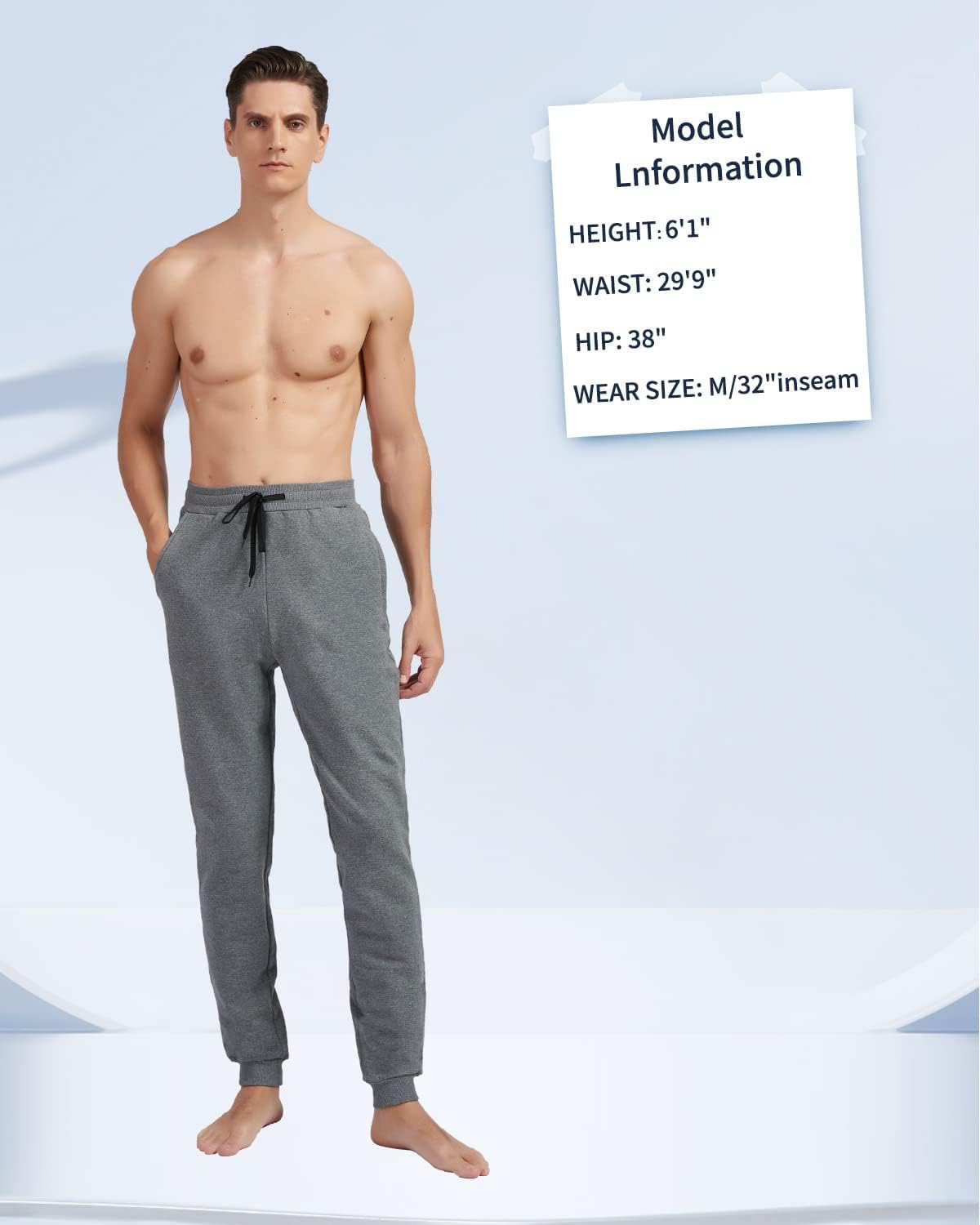 Idtswch 34/36/38/40 Long Inseam Mens Tall Sweatpants Fleece-Line Extra Long Joggers Pant with Zip Pockets - Image 5