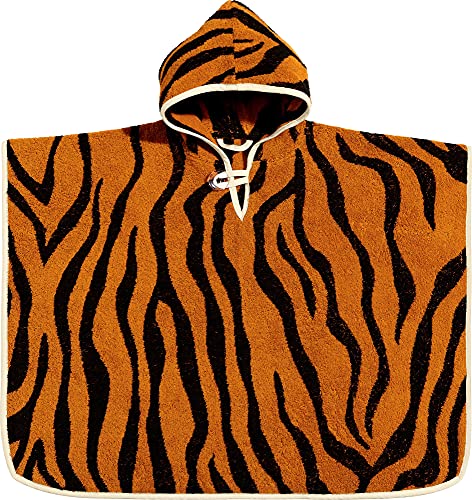 Erwin Müller Kinder Poncho mit Kapuze Tiger orange-schwarz - kuschelweich,...