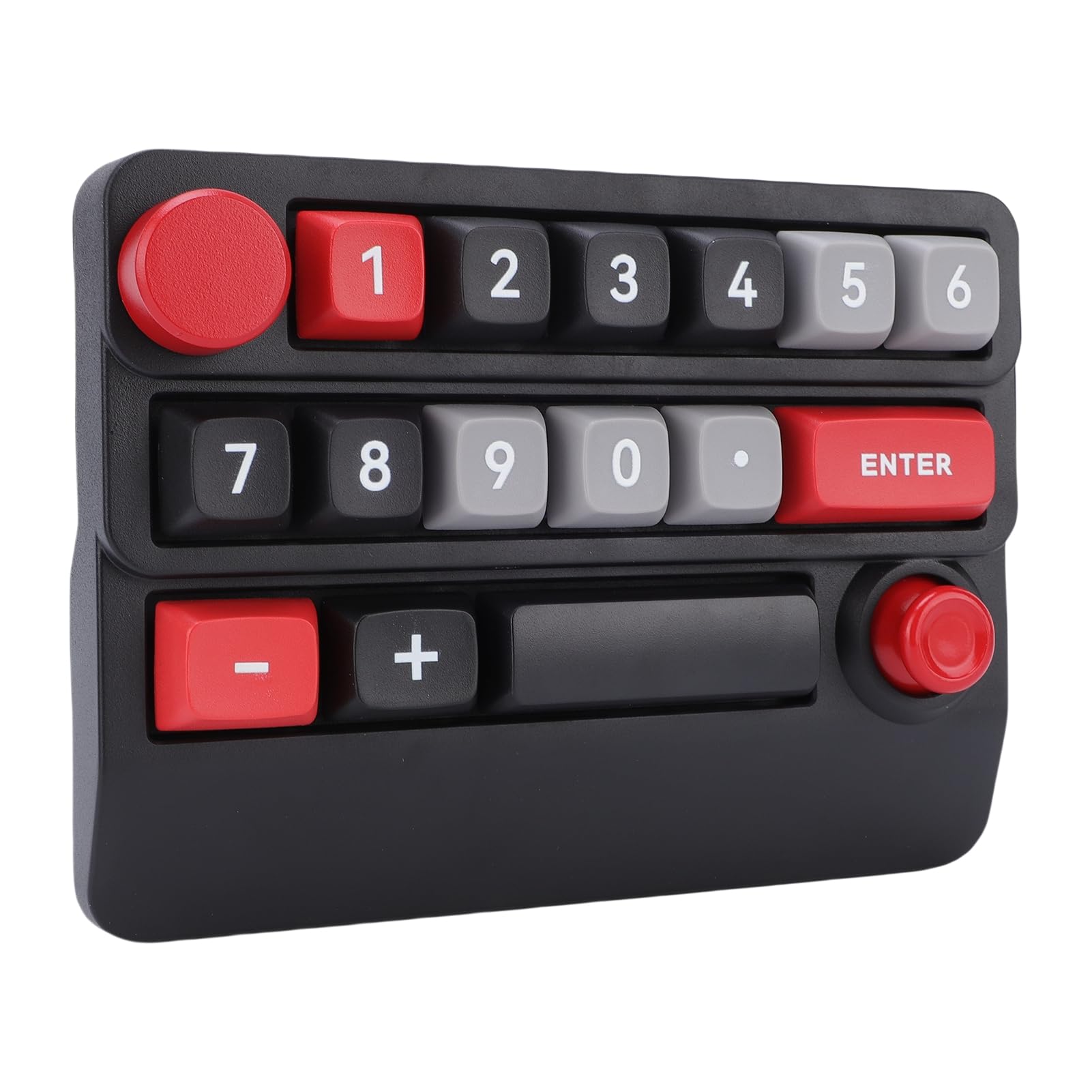 Pavé Numérique Mécanique, Clavier Macro Programmable sans Fil 2,4 G Bluetooth Filaire Type C RVB rétroéclairé, pavé Numérique échangeable à Chaud, Clavier Rechargeable, (Noir Rouge)