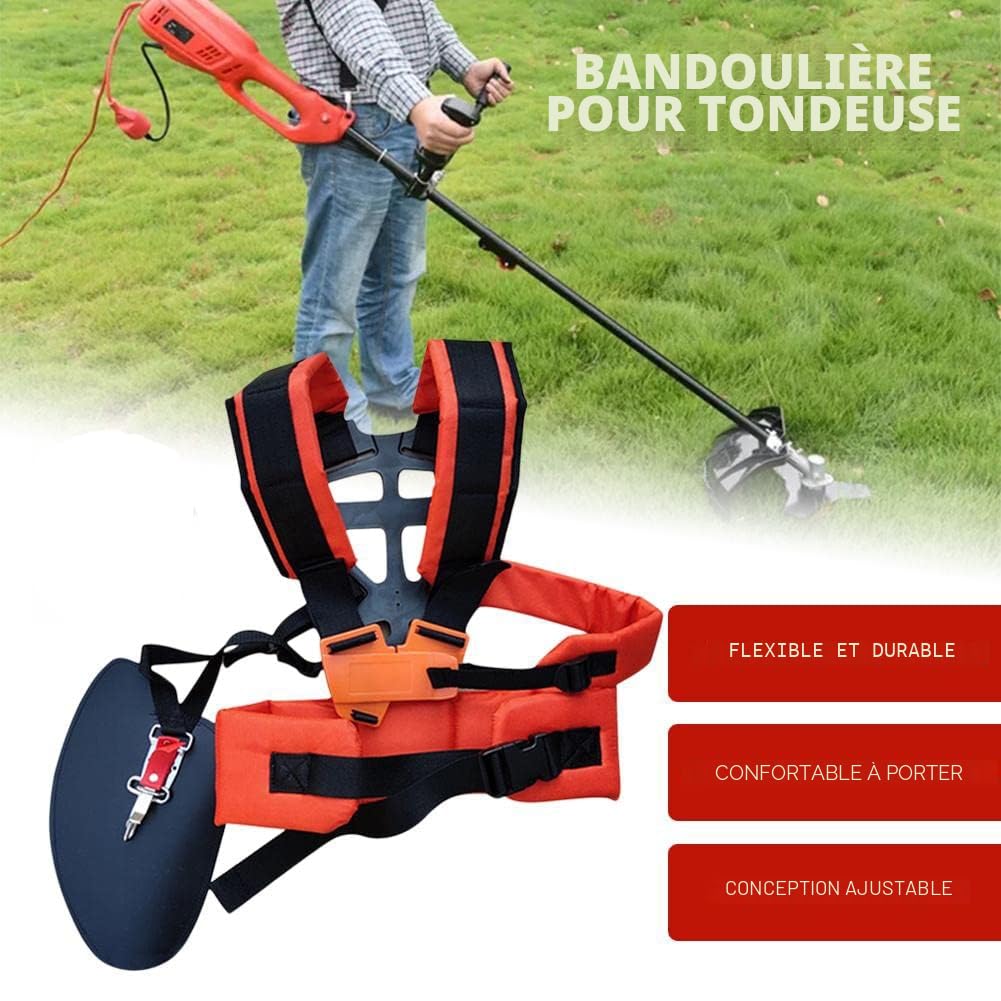QKTYB Sangle d'épaule Universelle réglable rembourrée Confortable Double Sangle d'épaule en Nylon pour Tondeuse à Gazon