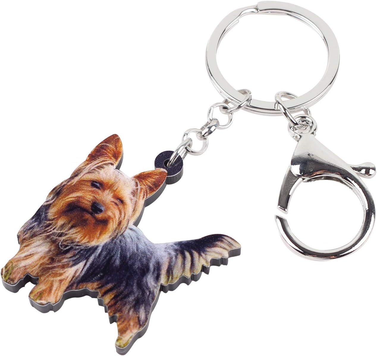 WEVENI Acrylic Yorkshire Terrier Dog Keychains Yorkie Accessories for Women Girls Handbag Charms Jewelry Gifts - Image 2