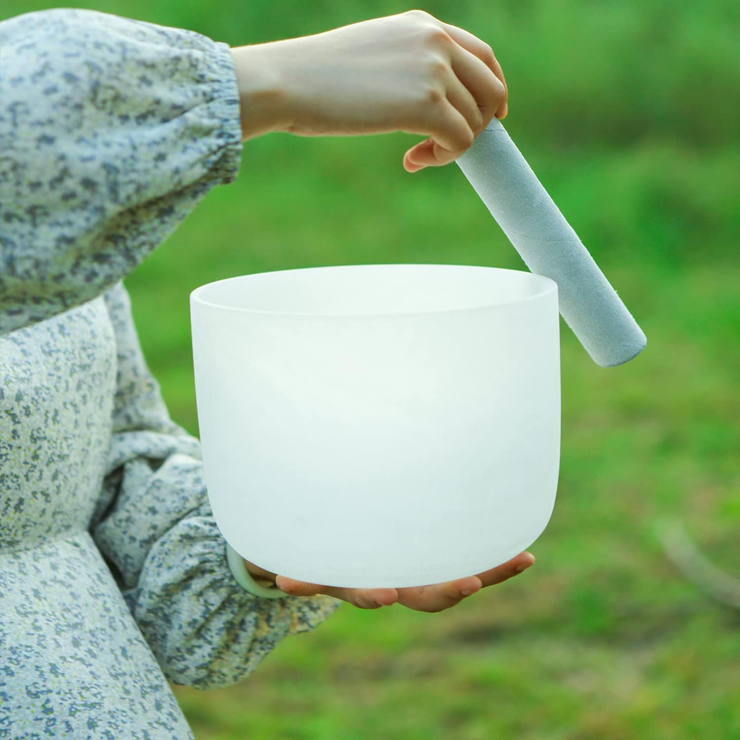 Hye-eun Cuenco tibetano de cristal, 8 pulgadas, con bolsa de transporte (20,3 cm)