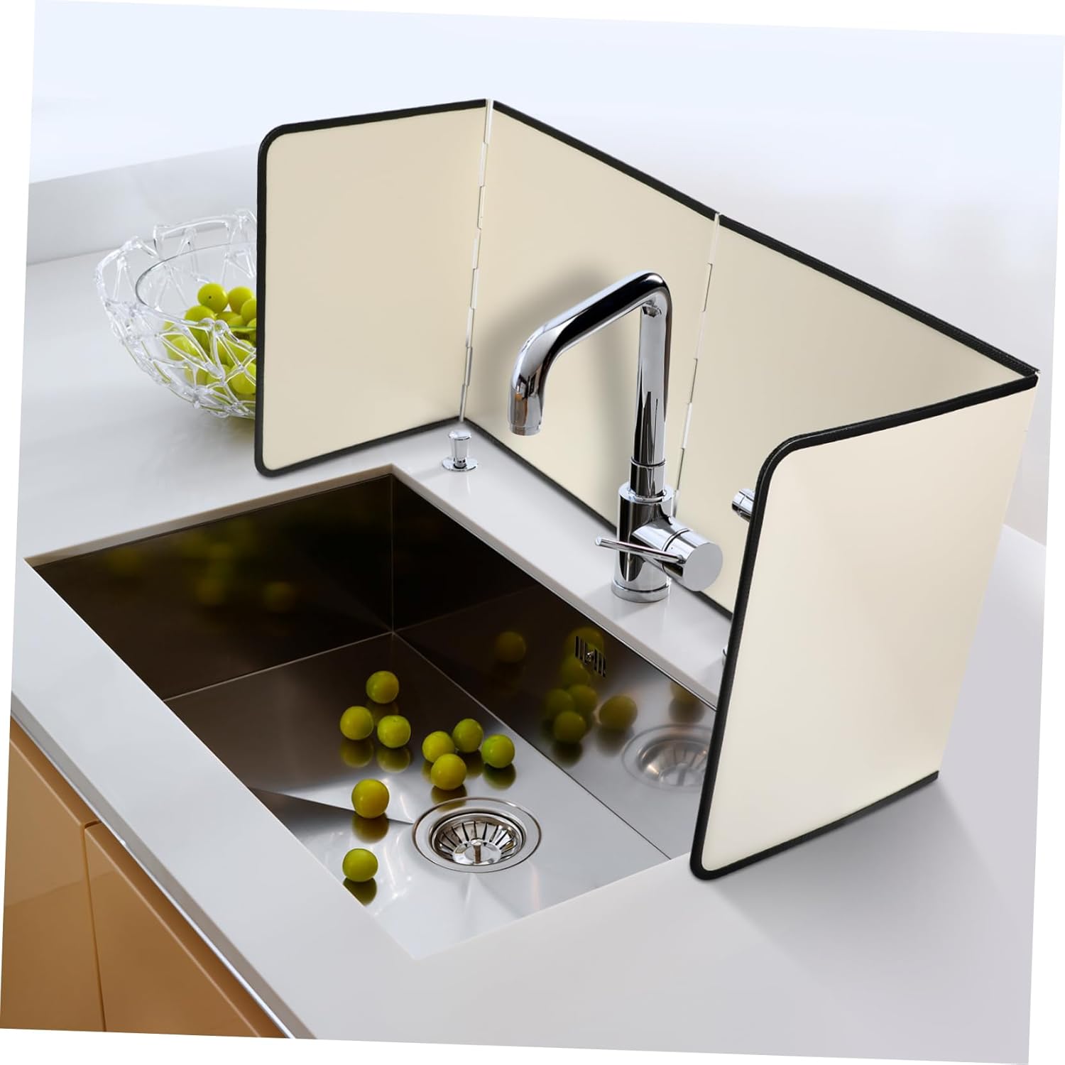 Luxshiny 1set Folding Stove Splatter Guard High Temp Insulation Oil Screen Galvanized Heat Shield for Kitchen Cooking Space-saving Design Easy Setup Comfortable Grip