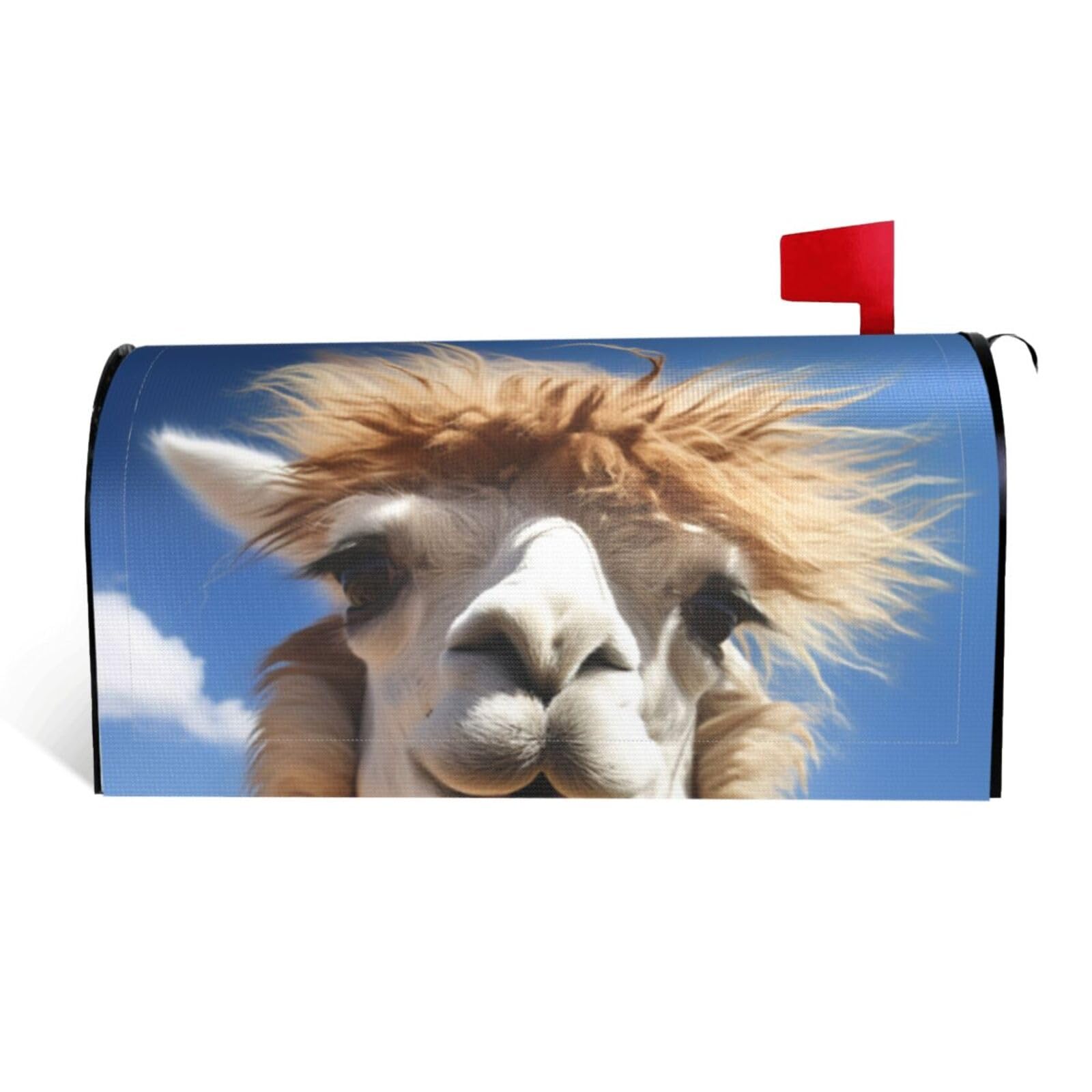 Funny Alpaca Llama Mailbox Covers Magnetic Standard Size 25.5x21 in, Decorative Post Letter Box Cover Waterproof Mailbox Wraps Outdoor Post Wraps for Garden Yard Home Decor