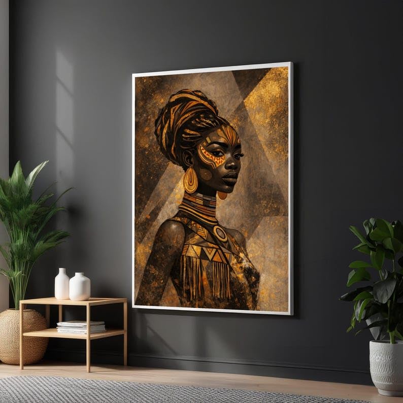 Art mural africain sur toile géométrique décoration chic moderne 30x40