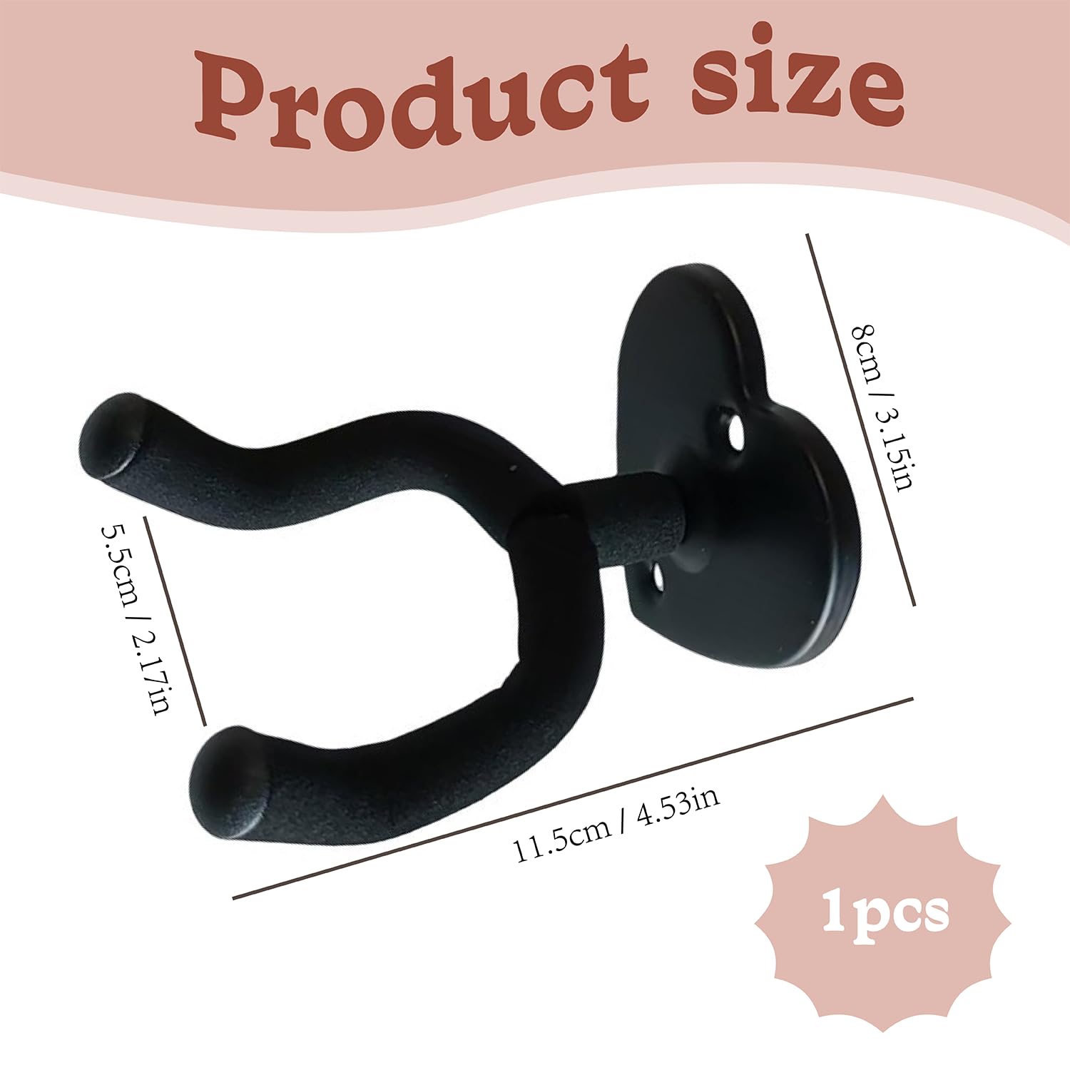 Sztqqing Guitar Wall Mount Hanger with Protective Sponge - Image 2