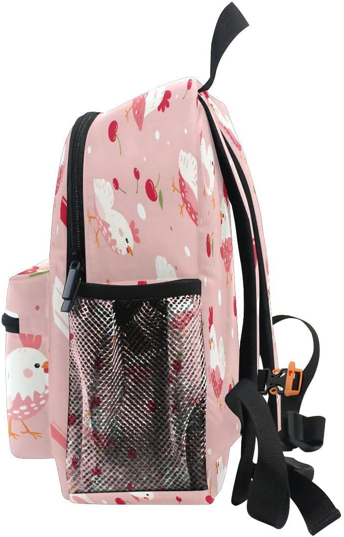 ALAZA Cute Chicken Cherry Toddler Backpack Kid's School Bag Preschool Kindergarten Elementary School for Boys Girls