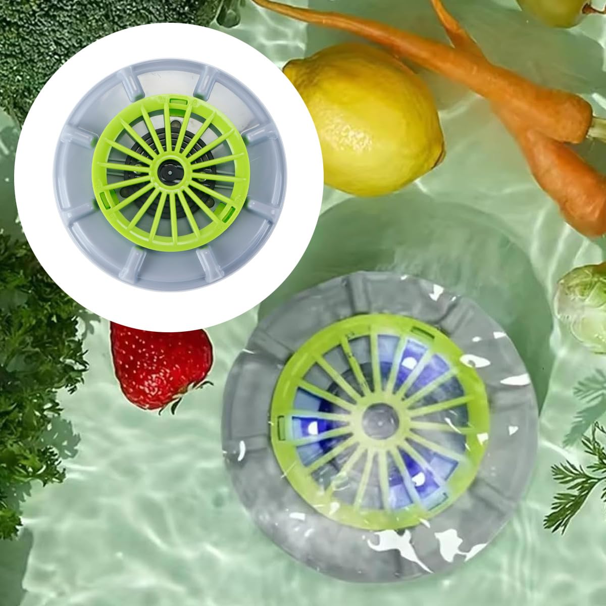 Ausi Effiziente Tragbare Obst- Und Gemüsewaschmaschinen, Ultraschall-Gemüsereiniger, Automatischer Obstreiniger Für Gemüse, Obst, Fleisch