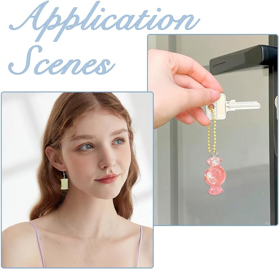 DICOSMETIC 30Pcs 3 Styles Colorful Candy Charms Pendant Transparent Resin Lollipop Charm Imitation Food Resin Charm Cute Candy Dangle Charms for Bracelet Necklace Jewelry Making, Hole: 2mm - Image 5