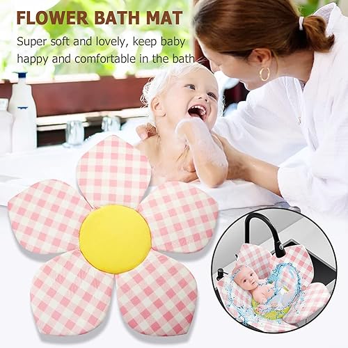 Miniatura 5 de SZCQ Cojín de baño para bebé, inserto de seguridad para fregadero de bañera, pétalo de baño, bañera recién nacida, Lotus floral, soporte para