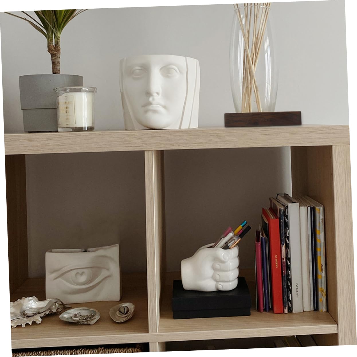 Mipcase 4 Set Fermacarte In Legno Fermacarte Fermacarte In Pietra Decorativa 4 pezzi*4