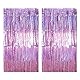 Drucilla Lametta Vorhang, 2 Stück Glitzer Folien Fransen Lametta Vorhänge, Glitzer Tinsel Curtain für Party, Geburtstag, Hochzeit, Happy Birthday Deko, 1m x 2m, Rosa
