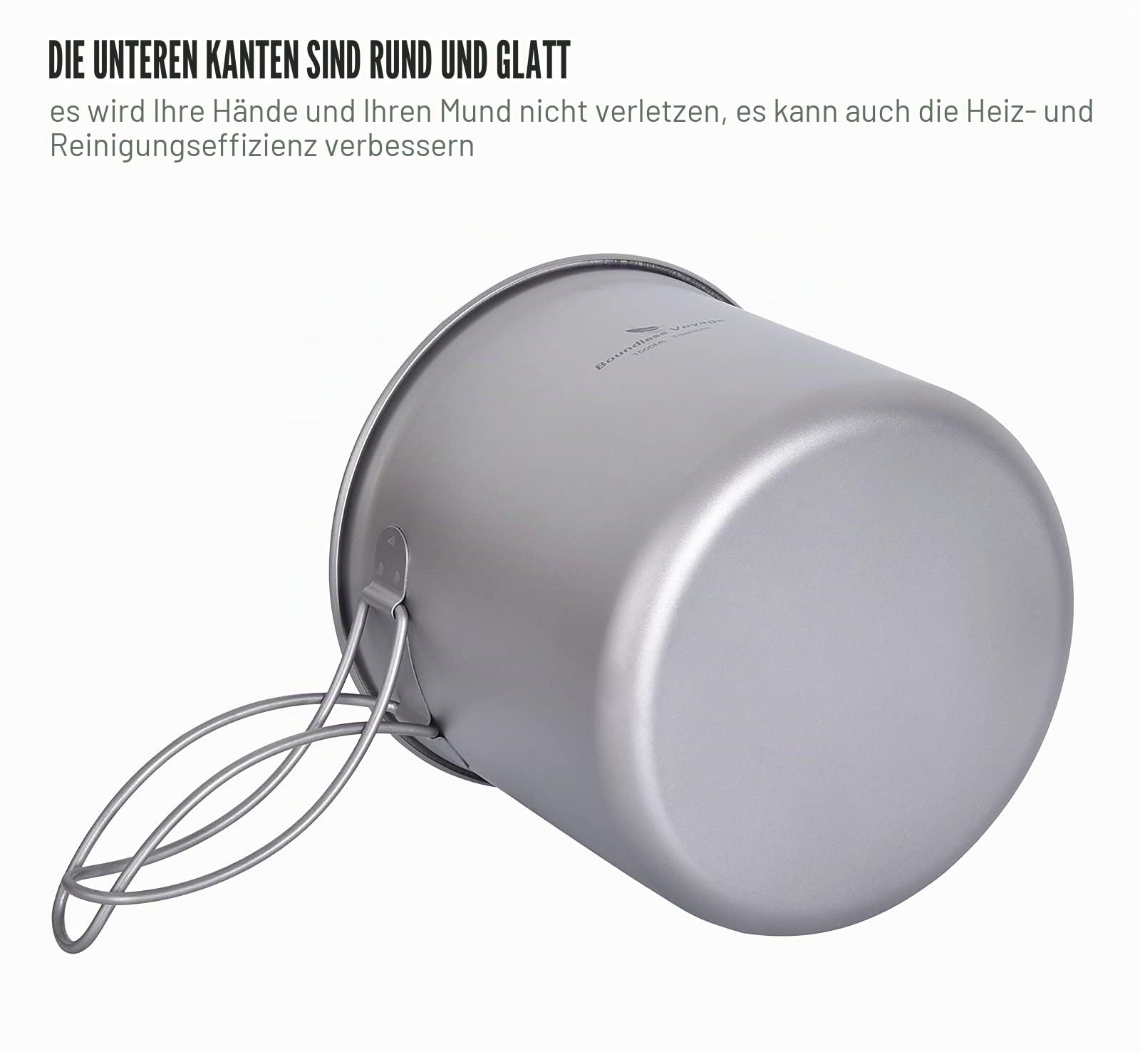 iBasingo Camping Topf & Pfannen Set Titan Kochgeschirr Set mit Klappgriff Outdoor Leichte Küche Kochutensilien Wandern Tragbare Schüssel Tasse Küchenutensilien Reise Picknick Geschirr