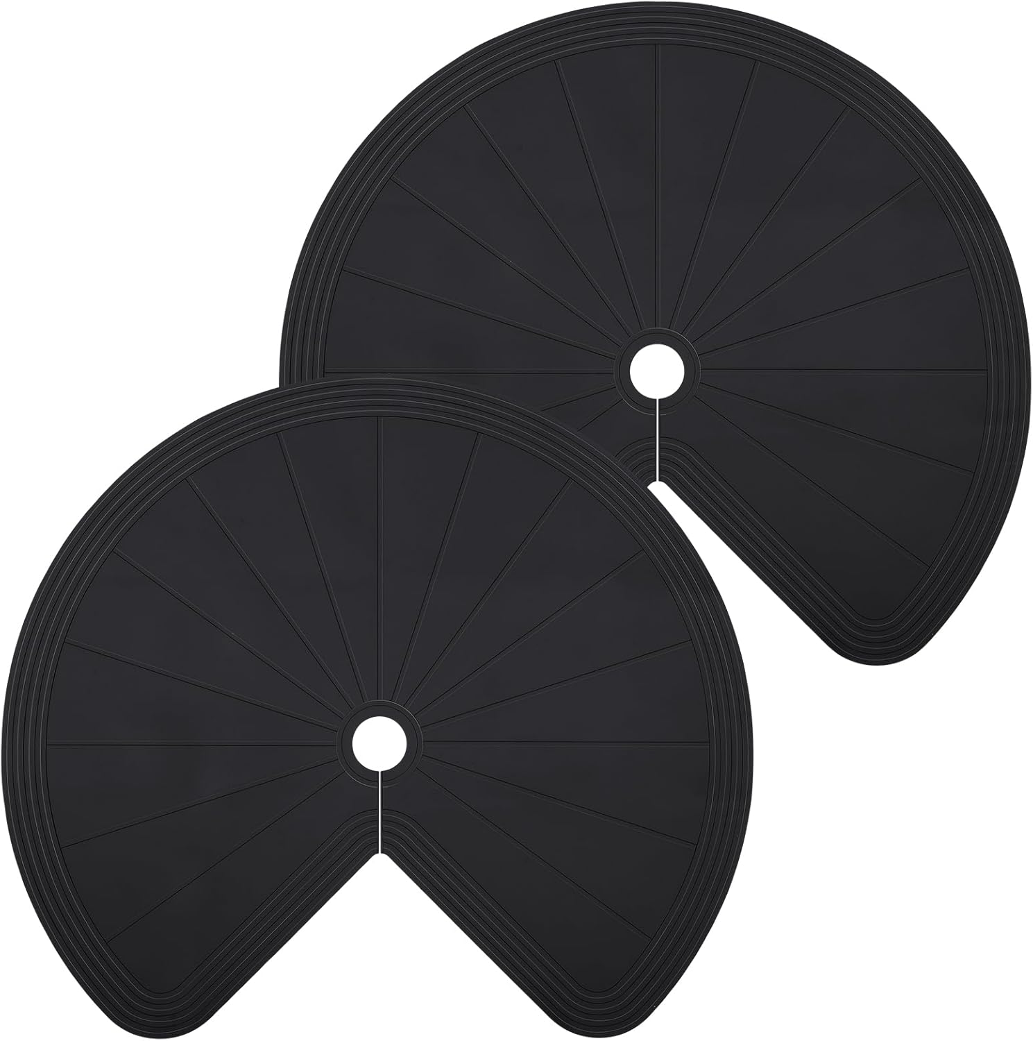 2 Pack 26 Inch Lazy Susan Shelf Liner Silicone Shelf Liner Non Adhesive Circle Kitchen Liners Non Slip Cabinet Liners for Drawer Refrigerator Cupboard Cabinet Organizers (Black)