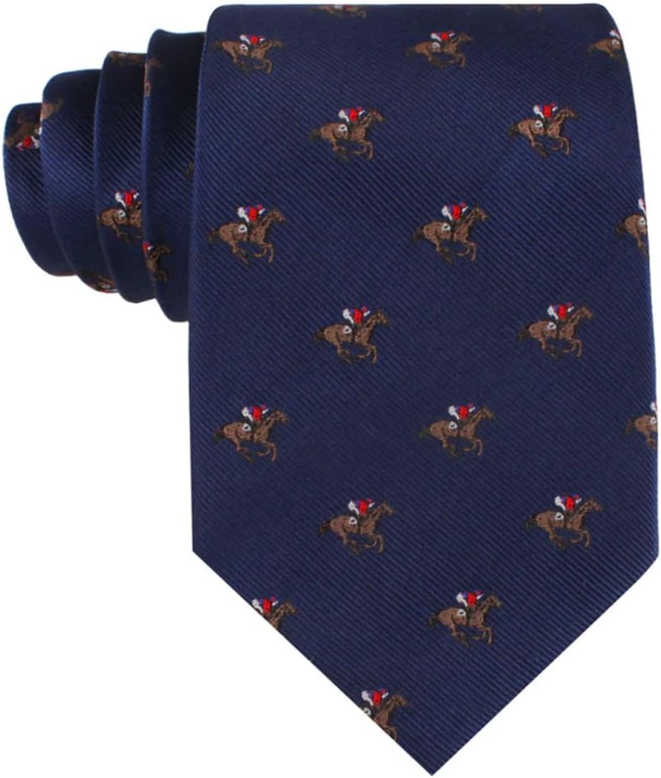 OTAA Melbourne Race Horse Tie - Casual Animal Ties for Men - Woven Skinny Ties for Men - Patterned Tie for Work - Perfect Neck Tie for Groomsmen Wedding Ties or Formal Occasions - Ideal Gifts for Him
